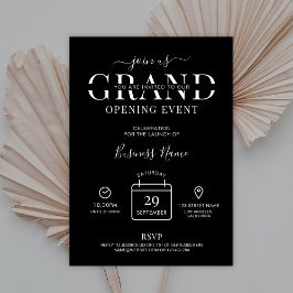 ミニマルなロゴはこちらグランドオープニングビジネス 招待状