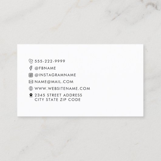 ミニマルなロゴアイコンのソーシャルメディア 名刺 (裏面)