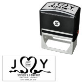 ミニマルなロゴカリグラフィー喜びハートリボン セルフインキングスタンプ (インサイチュ)