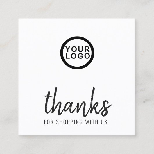 ミニマルなロゴサンキュースクウェアの名刺 スクエア名刺 (正面)
