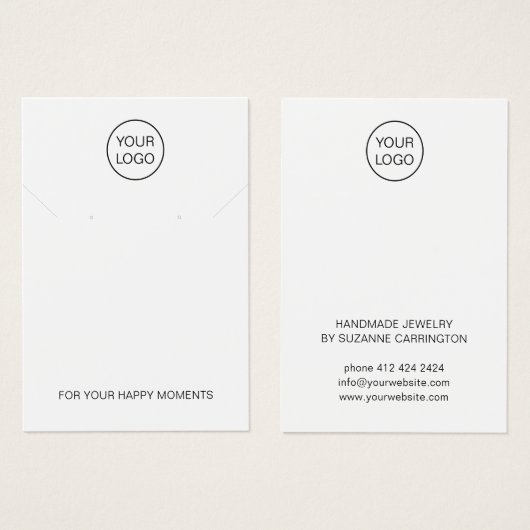 ミニマルなロゴジュエリーディスプレイカードテンプレート (正面&裏面)