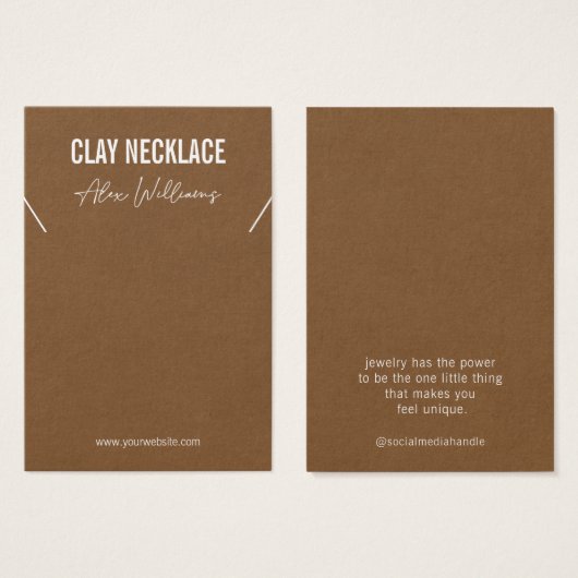 ミニマルなロゴジュエリーネックレスディスプレイカード (正面&裏面)