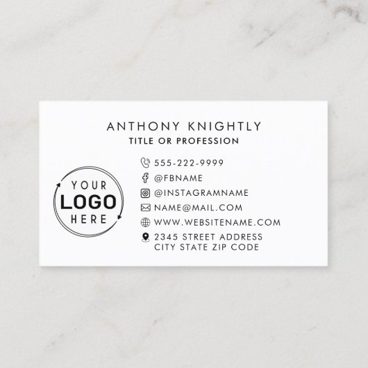 ミニマルなロゴソーシャルメディアのアイコン 名刺 (裏面)