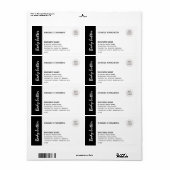 ミニマルなロゴタイポグラフィ白黒製品ラ ラベル (フルシート)