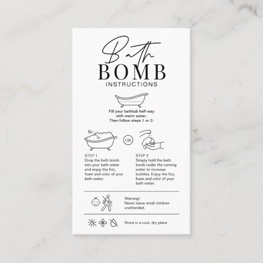 ミニマルなロゴバス爆弾フィザーの気に指示 名刺 (正面)