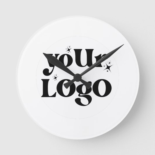 ミニマルなロゴビジネス ラウンド壁時計 (正面)