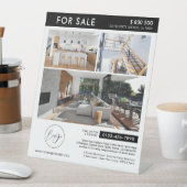 ミニマルなロゴ写真実在コラージュエステート 台座サイン (インサイチュ)