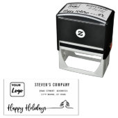 ミニマルなロゴ書道ハッピーホリデーズゴム セルフインキングスタンプ (インサイチュ)