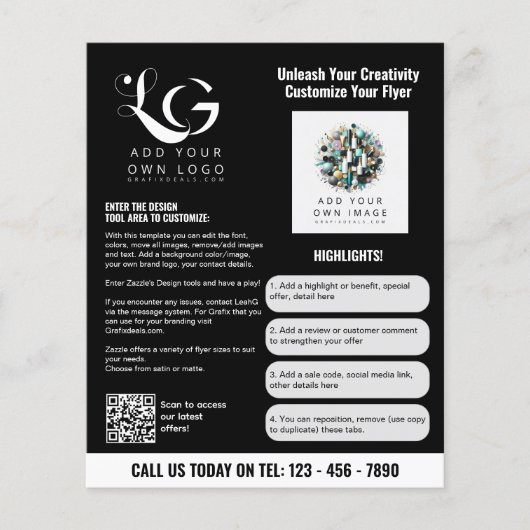 ⭐️ミニマルなロゴ白黒シンプルテンプレート チラシ (正面)