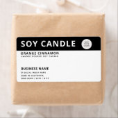 ミニマルなロゴ白黒ソイろうそく ラベル (インサイチュ)