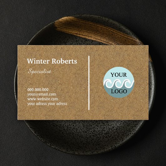 ミニマルなロゴkraft cork wood名刺 名刺