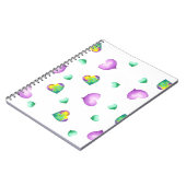 ミニマルなロマンチックな水の色のハートノートブック ノートブック (左側)