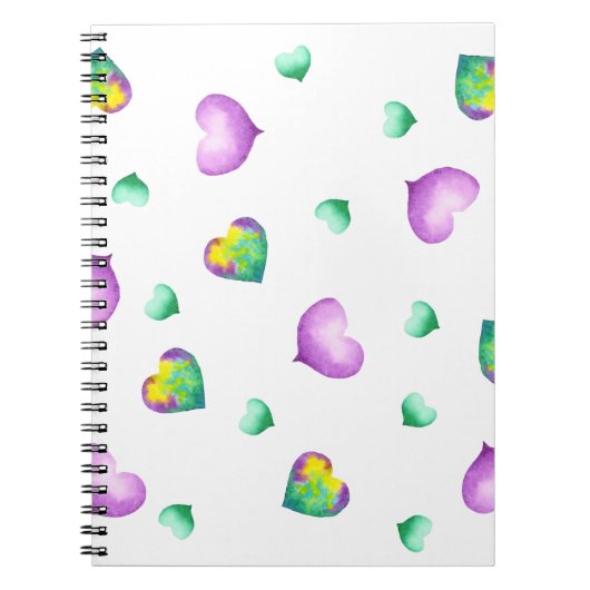 ミニマルなロマンチックな水の色のハートノートブック ノートブック (正面)