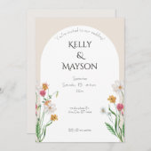 ミニマルなロマンチックな結婚ブリーズ 招待状 (正面/裏面)