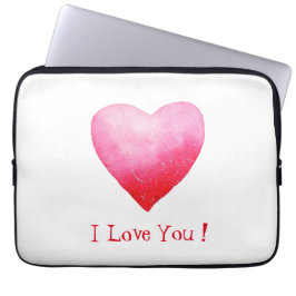 ミニマルなロマンチックな赤I Love Youハート ラップトップスリーブ