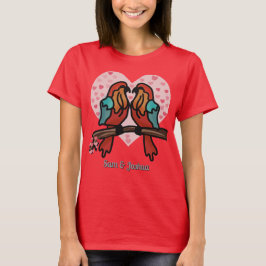 ミニマルなロマンチックな鳥 | 愛 Tシャツ