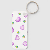 ミニマルなロマンチックハートバレンタインデー キーホルダー (裏面)