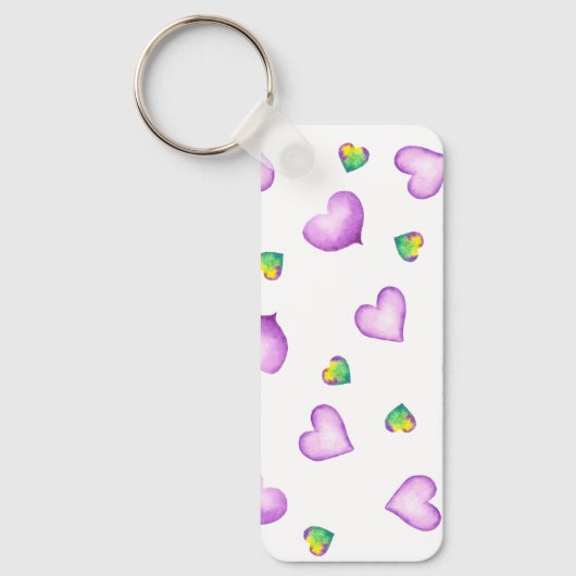 ミニマルなロマンチックハートバレンタインデー キーホルダー (正面)