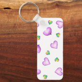 ミニマルなロマンチックハートバレンタインデー キーホルダー (正面)