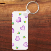 ミニマルなロマンチックハートバレンタインデー キーホルダー (裏面)