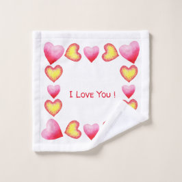 ミニマルなロマンチック私はあなたを愛するバレンタインデー ウォッシュタオル