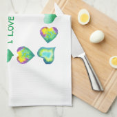 ミニマルなロマンチック私はあなたを愛するバレンタインデー キッチンタオル (四つ折り)