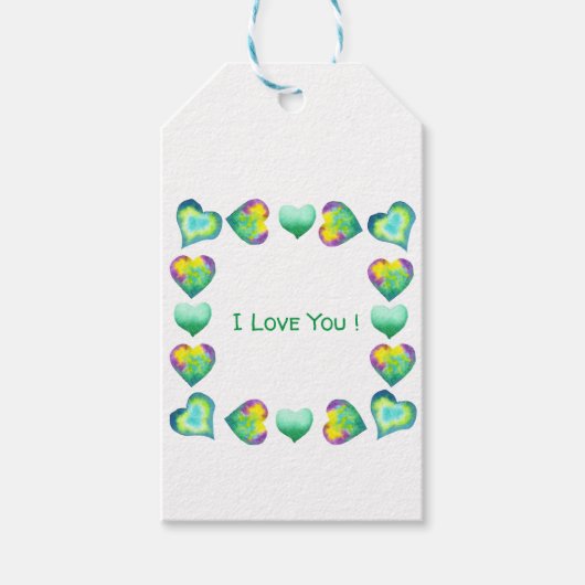 ミニマルなロマンチック私はあなたを愛するバレンタインデー ギフトタグ (正面)