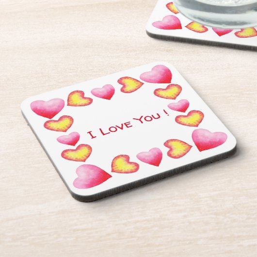 ミニマルなロマンチック私はあなたを愛するバレンタインデー コースター (左側)