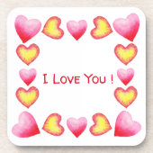 ミニマルなロマンチック私はあなたを愛するバレンタインデー コースター (正面)