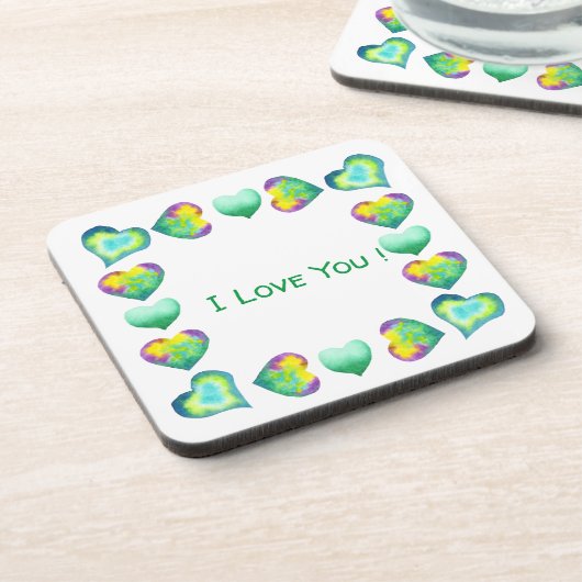 ミニマルなロマンチック私はあなたを愛するバレンタインデー コースター (左側)