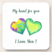 ミニマルなロマンチック私はあなたを愛するバレンタインデー コースター (正面)