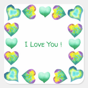 ミニマルなロマンチック私はあなたを愛するバレンタインデー スクエアシール
