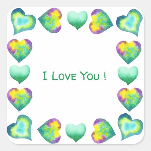 ミニマルなロマンチック私はあなたを愛するバレンタインデー スクエアシール (正面)