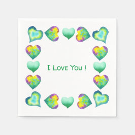 ミニマルなロマンチック私はあなたを愛するバレンタインデー スタンダードカクテルナプキン