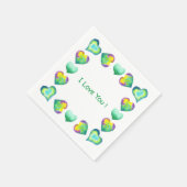 ミニマルなロマンチック私はあなたを愛するバレンタインデー スタンダードカクテルナプキン (角)