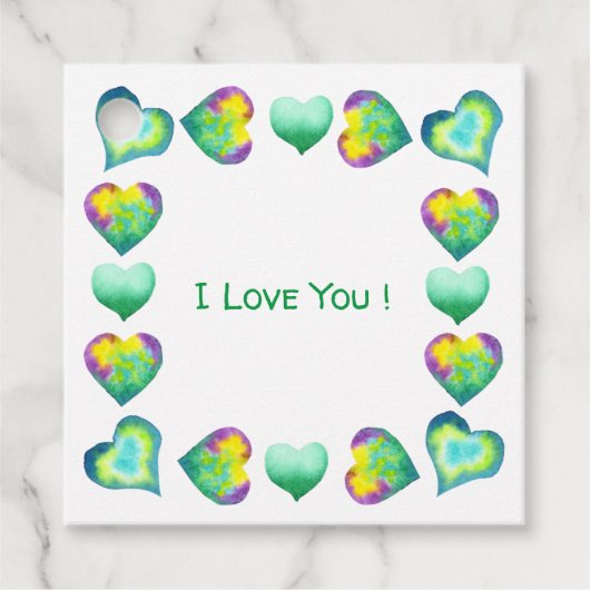 ミニマルなロマンチック私はあなたを愛するバレンタインデー フェイバータグ (正面)