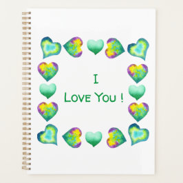 ミニマルなロマンチック私はあなたを愛するバレンタインデー プランナー手帳