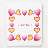 ミニマルなロマンチック私はあなたを愛するバレンタインデー マウスパッド (正面)