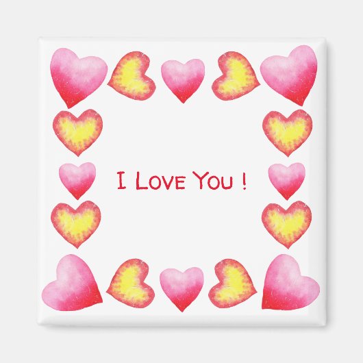 ミニマルなロマンチック私はあなたを愛するバレンタインデー マグネット (正面)