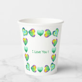 ミニマルなロマンチック私はあなたを愛するバレンタインデー 紙コップ (正面)