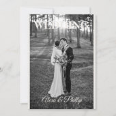 ミニマルなロマンチック結婚な写真 招待状 (正面)