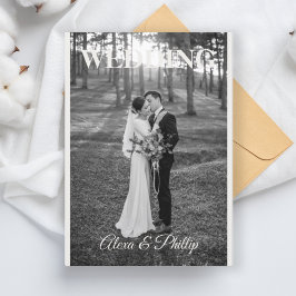 ミニマルなロマンチック結婚な写真 招待状