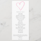 ミニマルなロマンチック結婚ピンクハート式 プログラム (裏面)