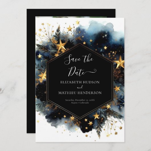 ミニマルなロマン結婚ス天空 セーブザデート (正面/裏面)