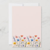 ミニマルなワイルドフラワーのモダンエレガンスウェディング 招待状 (裏面)