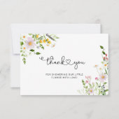 ミニマルなワイルドフラワーベビーシャワーサンキューカード カード (正面)