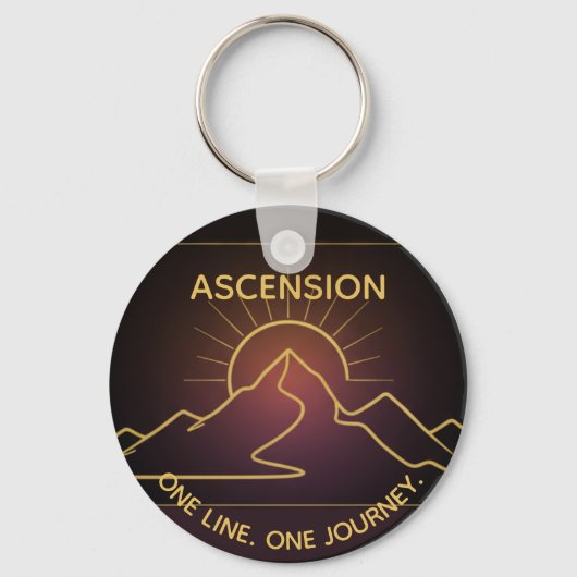 ミニマルなワンストロークの山脈 | サンライズライン キーホルダー (正面)