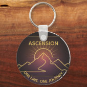 ミニマルなワンストロークの山脈 | サンライズライン キーホルダー (裏面)