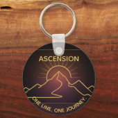 ミニマルなワンストロークの山脈 | サンライズライン キーホルダー (正面)