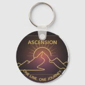 ミニマルなワンストロークの山脈 | サンライズライン キーホルダー (裏面)